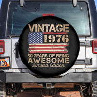 Vintage 1976 Birthday Spare Tire Cover 50 Years Of Being Awesome USA Flag