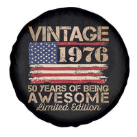 Vintage 1976 Birthday Spare Tire Cover 50 Years Of Being Awesome USA Flag