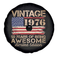 Vintage 1976 Birthday Spare Tire Cover 50 Years Of Being Awesome USA Flag