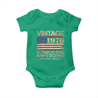 Vintage 1976 Birthday Baby Onesie 50 Years Of Being Awesome USA Flag