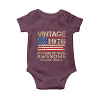Vintage 1976 Birthday Baby Onesie 50 Years Of Being Awesome USA Flag