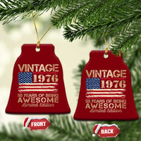 Vintage 1976 Birthday Ceramic Ornament 50 Years Of Being Awesome USA Flag