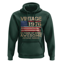 Vintage 1976 Birthday Hoodie 50 Years Of Being Awesome USA Flag