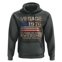 Vintage 1976 Birthday Hoodie 50 Years Of Being Awesome USA Flag