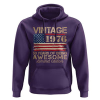Vintage 1976 Birthday Hoodie 50 Years Of Being Awesome USA Flag