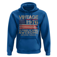 Vintage 1976 Birthday Hoodie 50 Years Of Being Awesome USA Flag