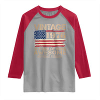 Vintage 1976 Birthday Raglan Shirt 50 Years Of Being Awesome USA Flag