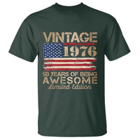 Vintage 1976 Birthday T Shirt 50 Years Of Being Awesome USA Flag