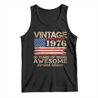 Vintage 1976 Birthday Tank Top 50 Years Of Being Awesome USA Flag