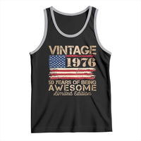 Vintage 1976 Birthday Tank Top 50 Years Of Being Awesome USA Flag