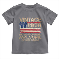 Vintage 1976 Birthday Toddler T Shirt 50 Years Of Being Awesome USA Flag