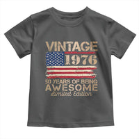 Vintage 1976 Birthday Toddler T Shirt 50 Years Of Being Awesome USA Flag