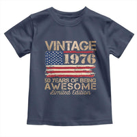 Vintage 1976 Birthday Toddler T Shirt 50 Years Of Being Awesome USA Flag