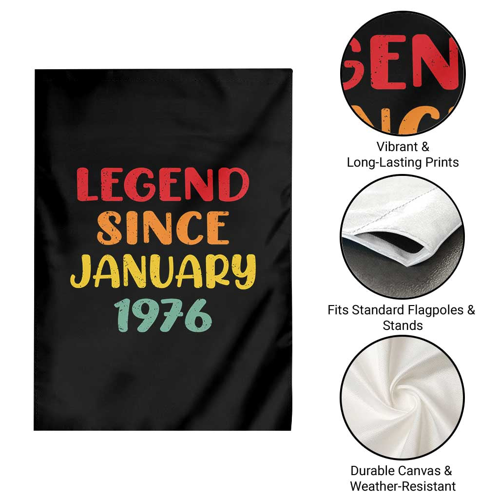 Legend Since January 1976 Garden Flag Vintage Retro 50th Birthday Gifts 50 Years Old