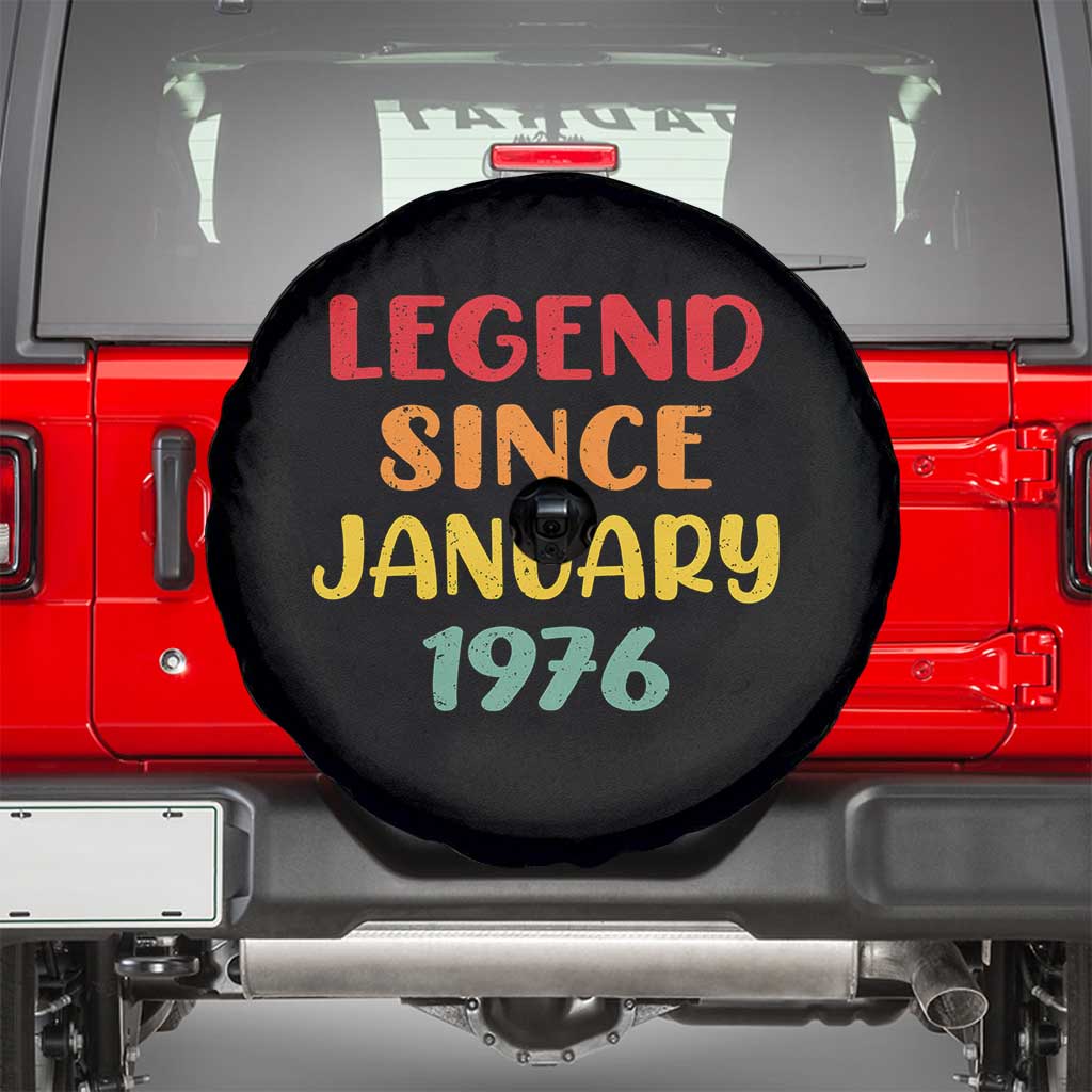 Legend Since January 1976 Spare Tire Cover Vintage Retro 50th Birthday Gifts 50 Years Old