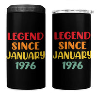 Legend Since January 1976 4 in 1 Can Cooler Tumbler Vintage Retro 50th Birthday Gifts 50 Years Old