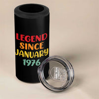 Legend Since January 1976 4 in 1 Can Cooler Tumbler Vintage Retro 50th Birthday Gifts 50 Years Old