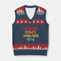 Legend Since January 1976 V-Neck Knit Sweater Vest Vintage Retro 50th Birthday Gifts 50 Years Old