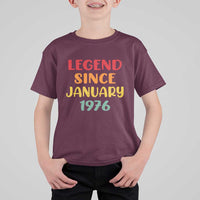 Legend Since January 1976 T Shirt For Kid Vintage Retro 50th Birthday Gifts 50 Years Old
