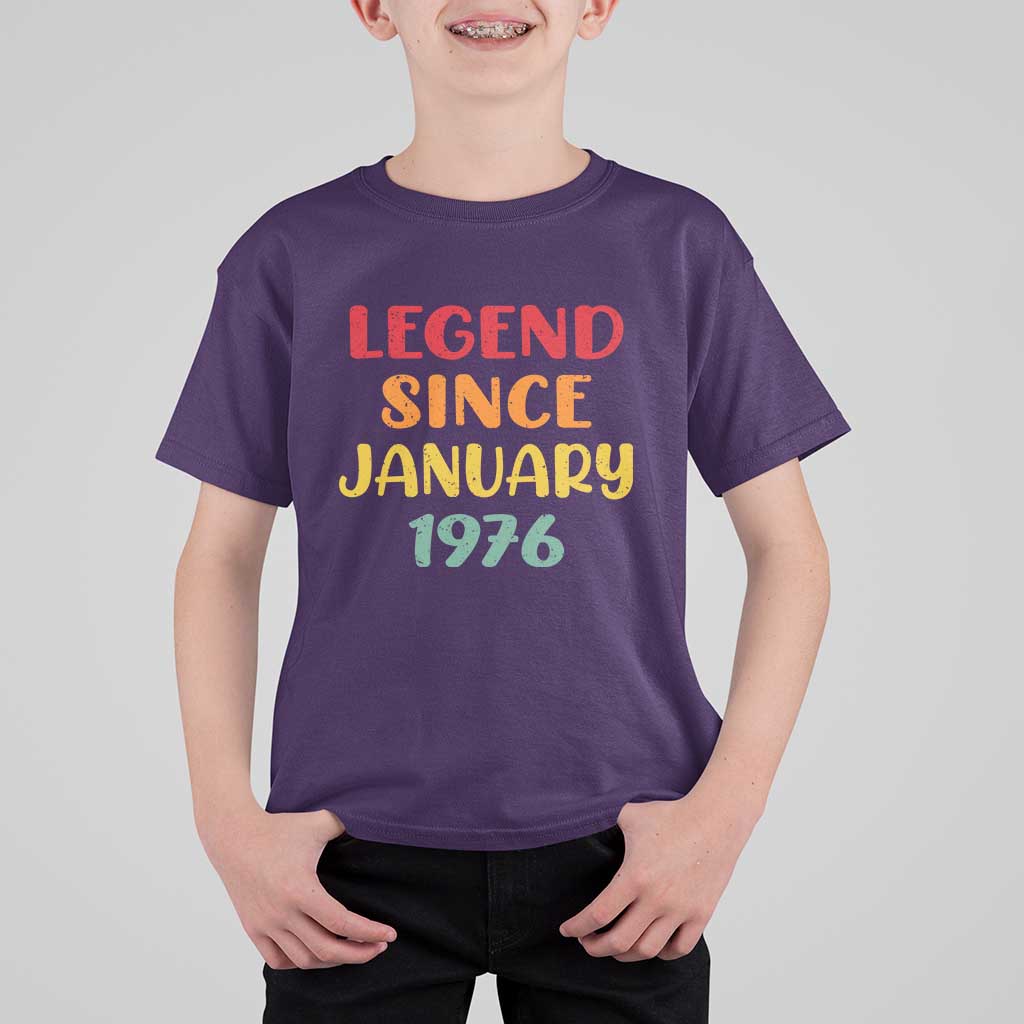 Legend Since January 1976 T Shirt For Kid Vintage Retro 50th Birthday Gifts 50 Years Old