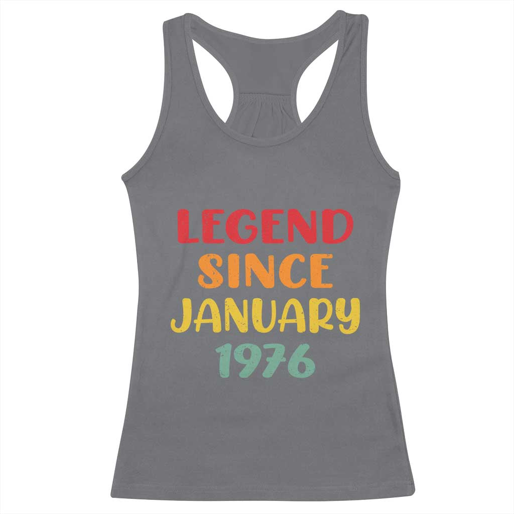 Legend Since January 1976 Racerback Tank Top Vintage Retro 50th Birthday Gifts 50 Years Old