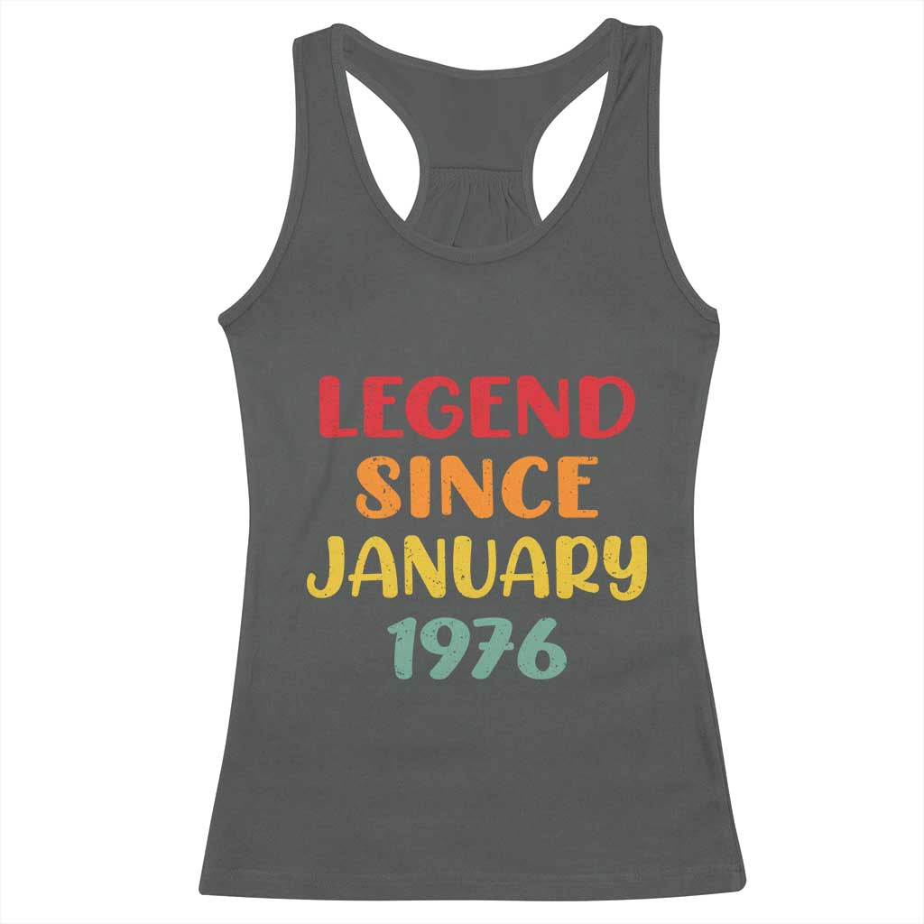 Legend Since January 1976 Racerback Tank Top Vintage Retro 50th Birthday Gifts 50 Years Old