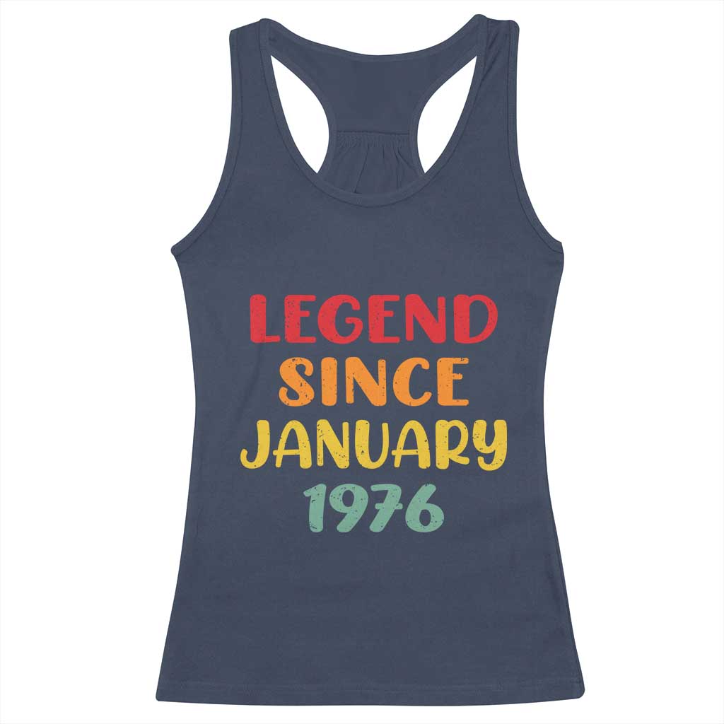 Legend Since January 1976 Racerback Tank Top Vintage Retro 50th Birthday Gifts 50 Years Old