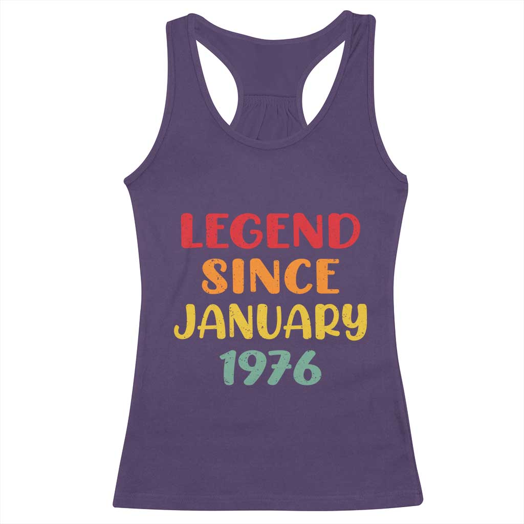 Legend Since January 1976 Racerback Tank Top Vintage Retro 50th Birthday Gifts 50 Years Old