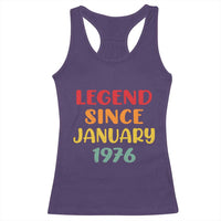 Legend Since January 1976 Racerback Tank Top Vintage Retro 50th Birthday Gifts 50 Years Old