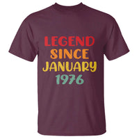 Legend Since January 1976 T Shirt Vintage Retro 50th Birthday Gifts 50 Years Old