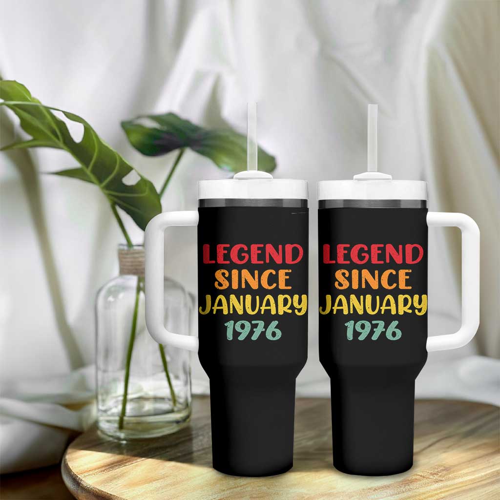 Legend Since January 1976 Tumbler With Handle Vintage Retro 50th Birthday Gifts 50 Years Old