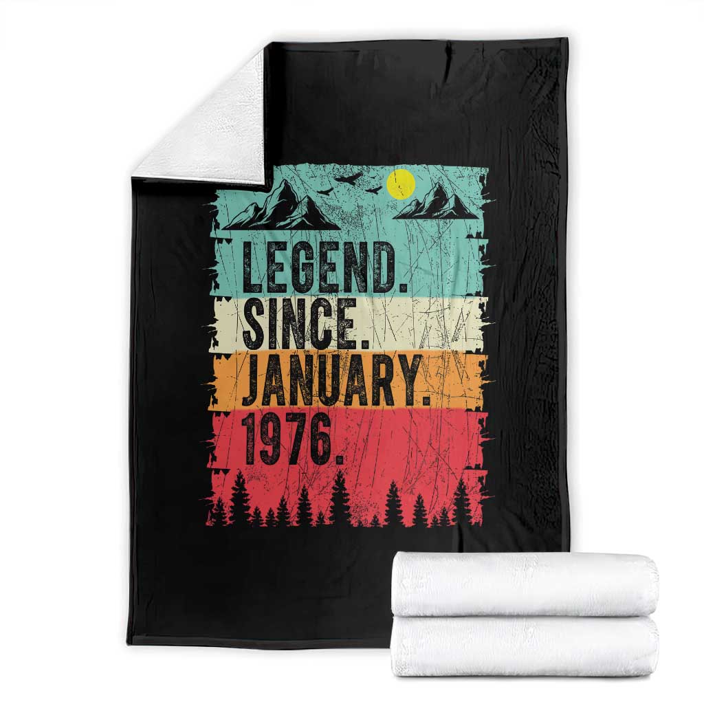 Vintage 1976 Birthday Throw Blanket Retro 50th Birthday Gifts 50 Years Old