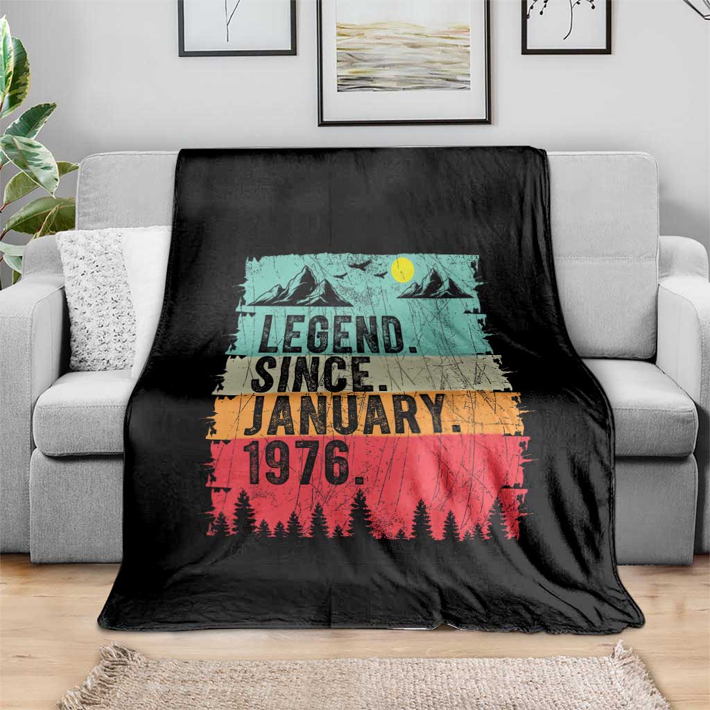 Vintage 1976 Birthday Throw Blanket Retro 50th Birthday Gifts 50 Years Old