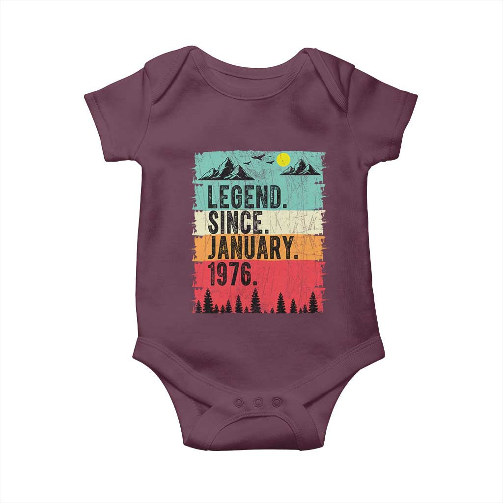 Vintage 1976 Birthday Baby Onesie Retro 50th Birthday Gifts 50 Years Old