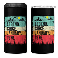Vintage 1976 Birthday 4 in 1 Can Cooler Tumbler Retro 50th Birthday Gifts 50 Years Old