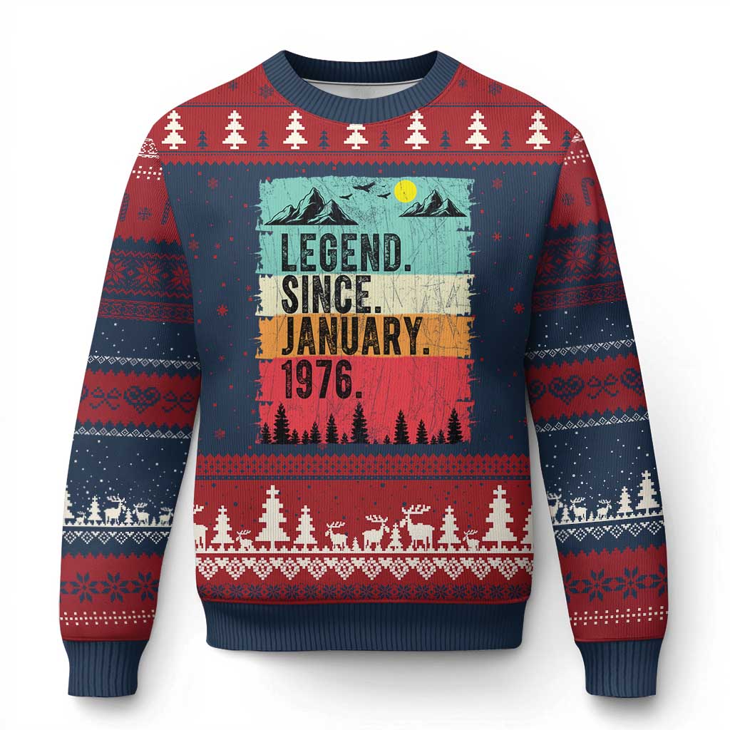 Vintage 1976 Birthday Ugly Christmas Sweater Retro 50th Birthday Gifts 50 Years Old
