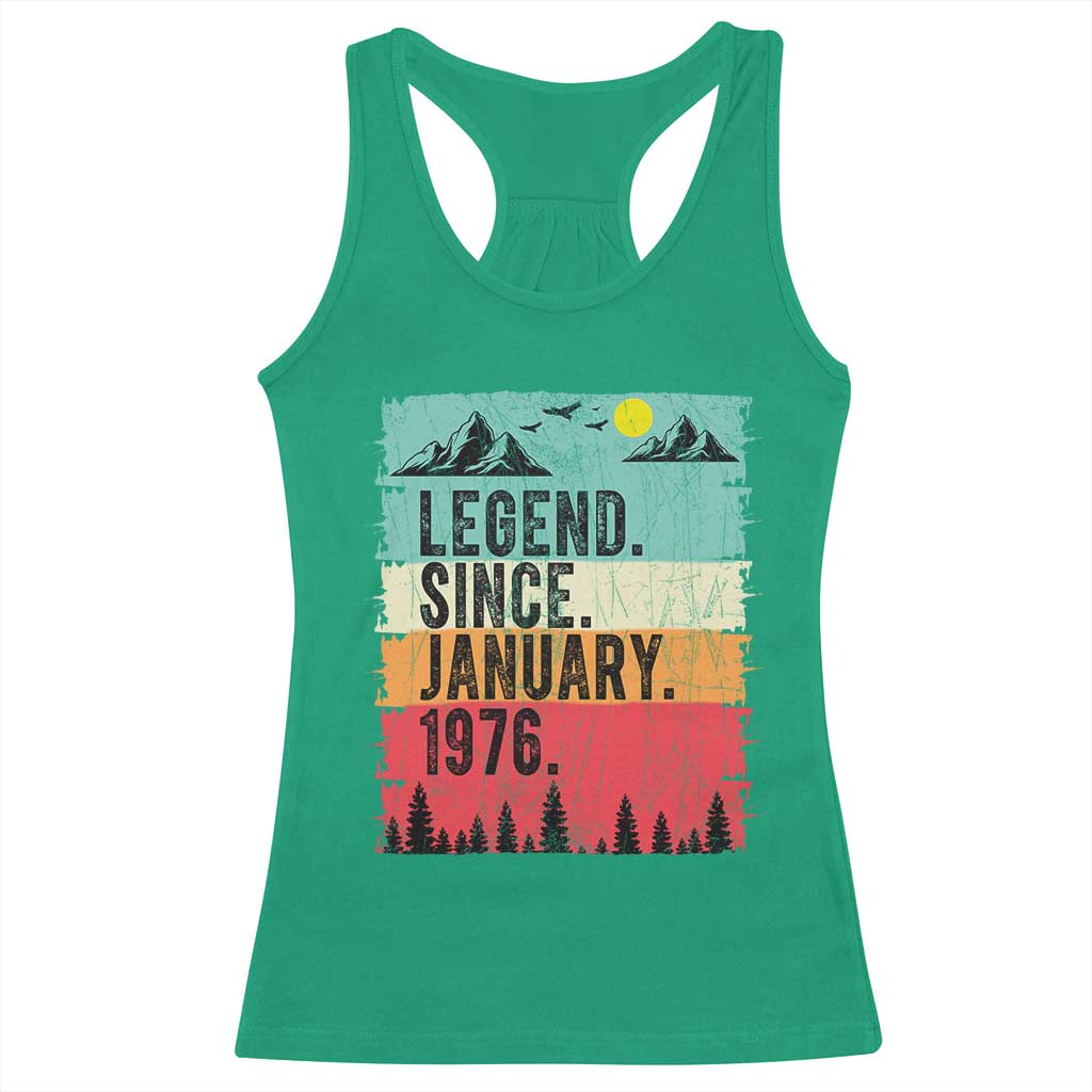 Vintage 1976 Birthday Racerback Tank Top Retro 50th Birthday Gifts 50 Years Old
