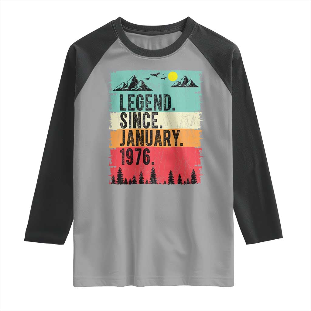 Vintage 1976 Birthday Raglan Shirt Retro 50th Birthday Gifts 50 Years Old