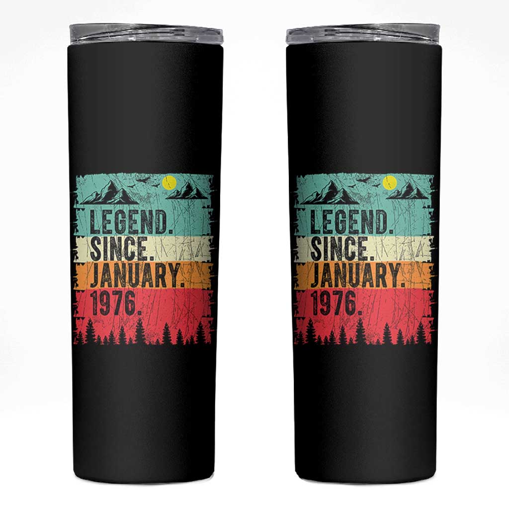 Vintage 1976 Birthday Skinny Tumbler Retro 50th Birthday Gifts 50 Years Old