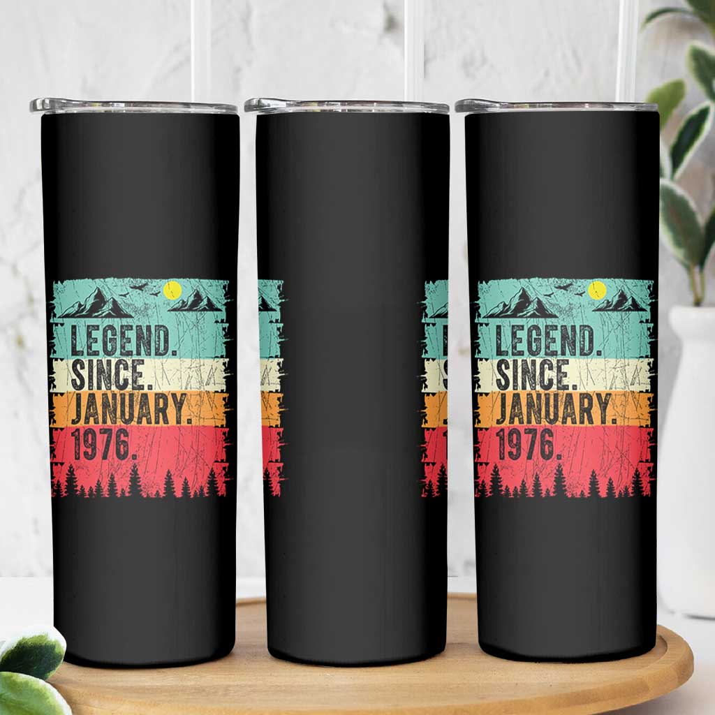 Vintage 1976 Birthday Skinny Tumbler Retro 50th Birthday Gifts 50 Years Old