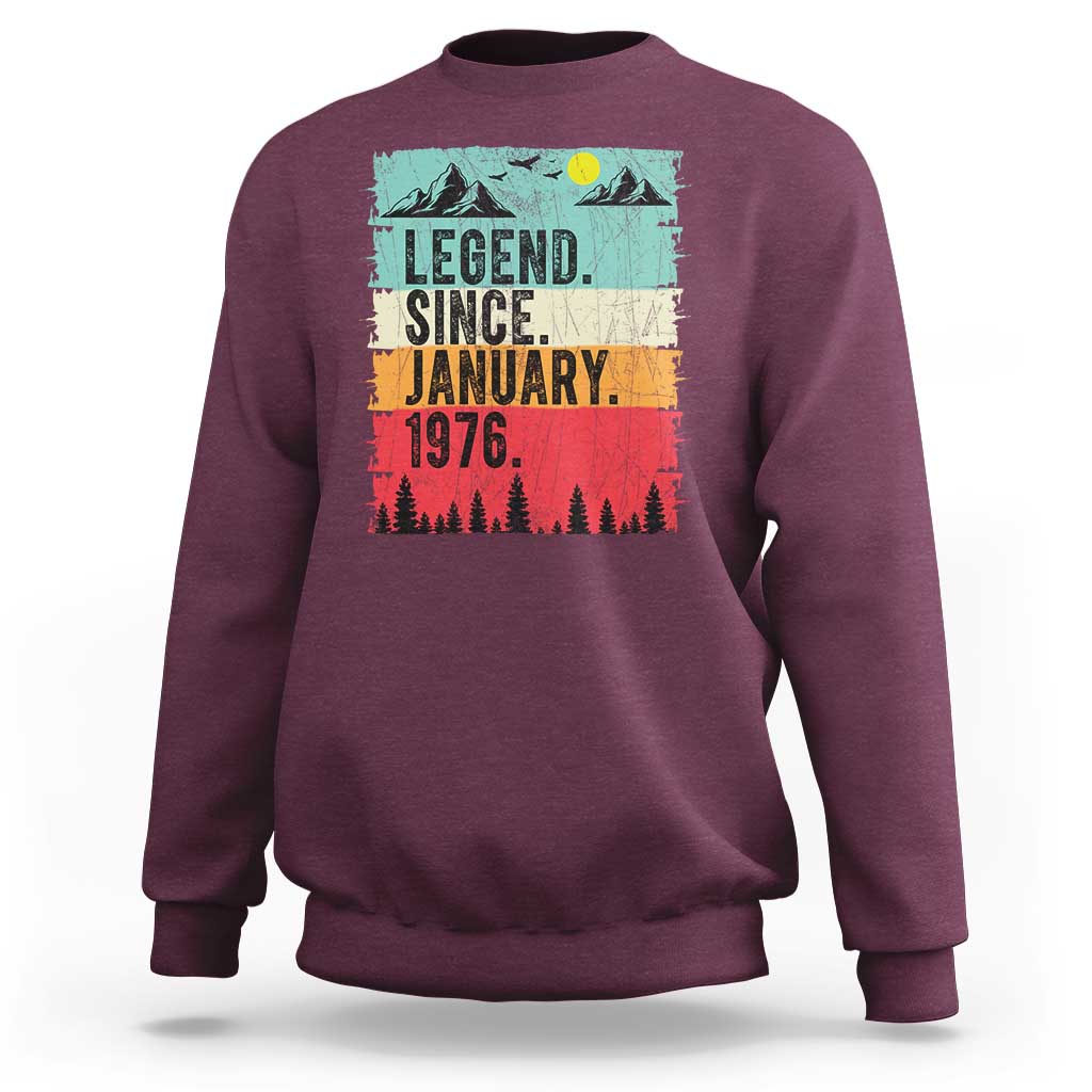 Vintage 1976 Birthday Sweatshirt Retro 50th Birthday Gifts 50 Years Old