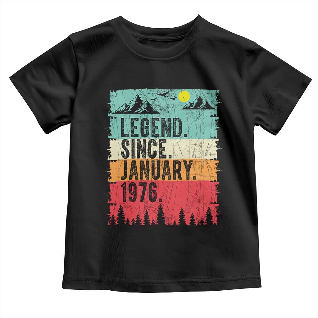 Vintage 1976 Birthday Toddler T Shirt Retro 50th Birthday Gifts 50 Years Old