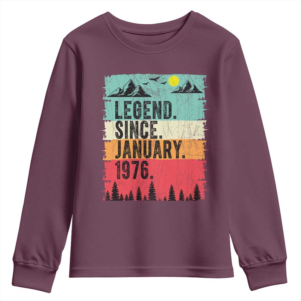 Vintage 1976 Birthday Youth Sweatshirt Retro 50th Birthday Gifts 50 Years Old