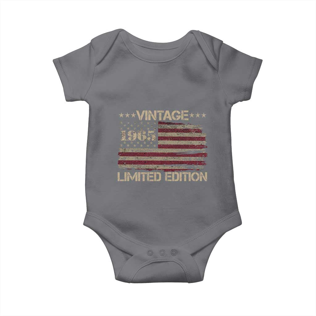 Vintage 1965 Birthday Baby Onesie Limited Edition Retro American Flag