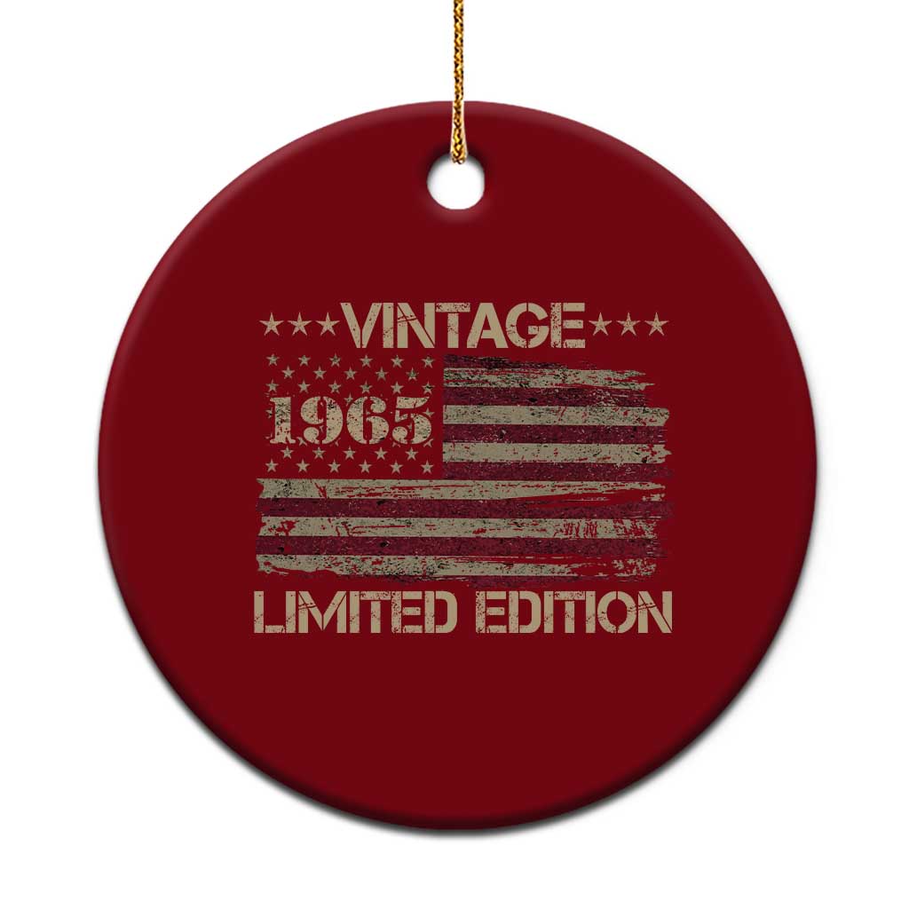 Vintage 1965 Birthday Ceramic Ornament Limited Edition Retro American Flag