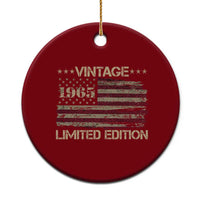 Vintage 1965 Birthday Ceramic Ornament Limited Edition Retro American Flag