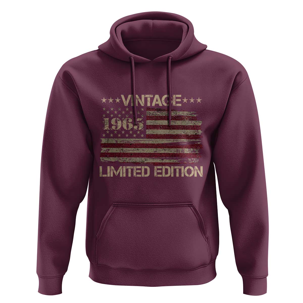 Vintage 1965 Birthday Hoodie Limited Edition Retro American Flag