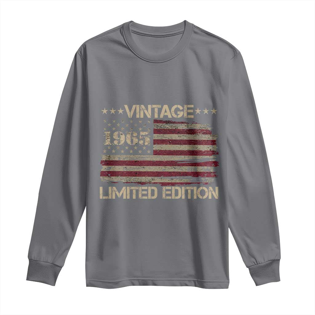 Vintage 1965 Birthday Long Sleeve Shirt Limited Edition Retro American Flag
