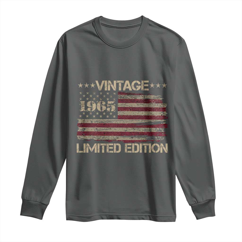 Vintage 1965 Birthday Long Sleeve Shirt Limited Edition Retro American Flag