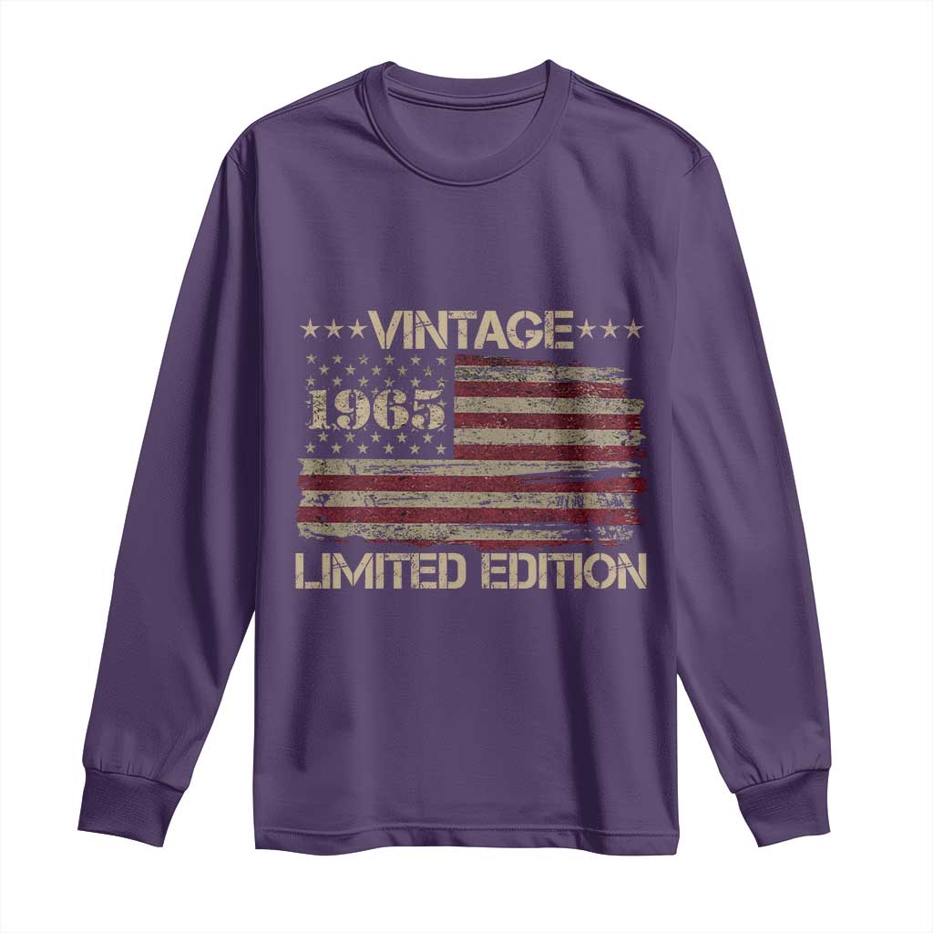 Vintage 1965 Birthday Long Sleeve Shirt Limited Edition Retro American Flag